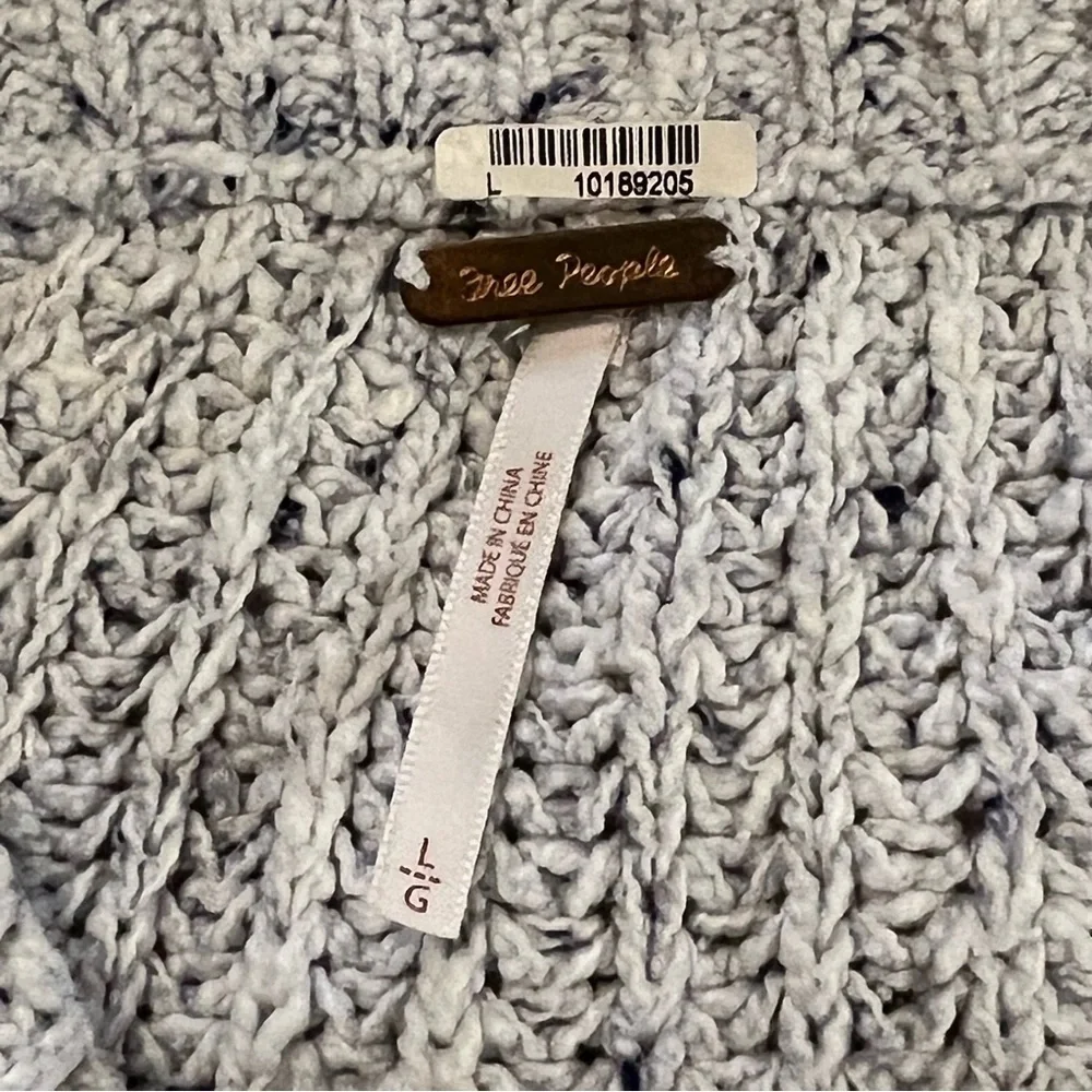 Free People On Your Side Cropped Cable Knit boxy slouchy  Crew Neck Sweater L - Picture 10 of 15